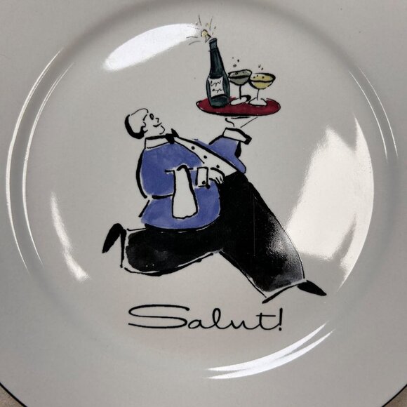 Rosanna Cheers Darling Here’s To Us Dessert Salad Plate Set of 4 Cin Cin - Picture 3 of 6